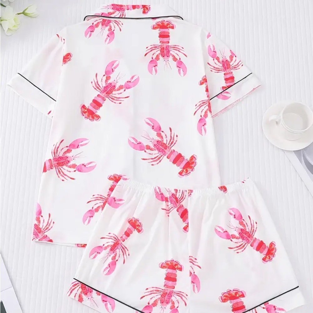 NWOT Lobster PJ pajama set, women’s L. - Picture 2 of 12